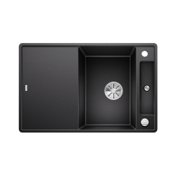 BLANCO AXIA III 45 S-F Silgranit PuraDur Antracyt odwracalny, korek auto., InFino, deska jesionowa
