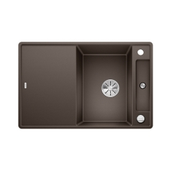 BLANCO AXIA III 45 S-F Silgranit PuraDur Kawowy odwracalny, korek auto., InFino, deska szkło białe