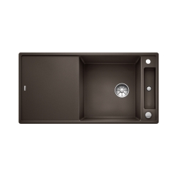 BLANCO AXIA III XL 6 S-F Silgranit PuraDur Kawowy odwracalny, korek auto., InFino, deska jesionowa