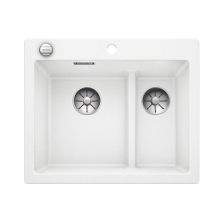 BLANCO PLEON 6 Split Silgranit PuraDur Biały lewa, korek auto., InFino 523700