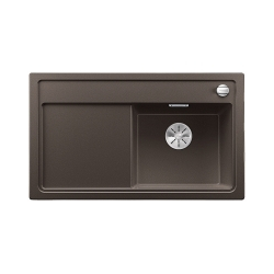 BLANCO ZENAR 45 S Silgranit PuraDur Kawowy prawa, korek auto., InFino, deska szkło czarne