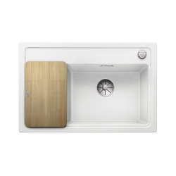 BLANCO ZENAR XL 6 S Compact Silgranit PuraDur Biały prawa, korek auto., InFino, deska jesionowa