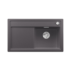 BLANCO ZENAR 45 S-F Silgranit PuraDur Szarość skały prawa, korek auto., InFino, deska jesionowa