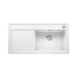 BLANCO ZENAR XL 6 S Steamer SystemPlus Silgranit PuraDur Biały prawa, korek auto., InFino, deska szkło czarne, GN1/2, GN 1/3