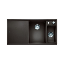 BLANCO AXIA III 6 S Silgranit PuraDur Kawowy prawa, korek auto., InFino, deska jesionowa, odsączarka stalowa
