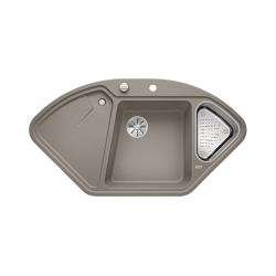 BLANCO DELTA II Silgranit PuraDur Tartufo narożny, korek auto., InFino, odsączarka stalowa 523666