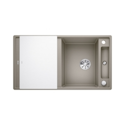 BLANCO AXIA III 5 S Silgranit PuraDur Tartufo odwracalny, korek auto., InFino, deska szkło białe