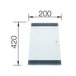 BLANCO Deska szklana biała, 420x200, [ZEROX, CLARON]