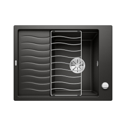 BLANCO ELON 45 S Silgranit czarny odwracalny, korek auto., InFino, kratka ociekowa 525879