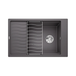 BLANCO ELON XL 6 S Silgranit PuraDur Szarość skały odwracalny, InFino, kratka ociekowa 524845