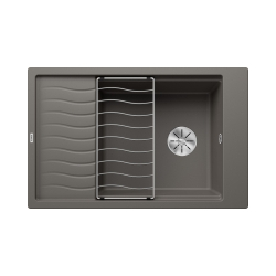 Zlewozmywak ELON XL 6 S Silgranit wulkaniczny szary odwracalny, InFino, kratka ociekowa 527252