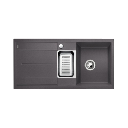 BLANCO METRA 6 S-F Silgranit PuraDur Szarość skały odwracalny, korek auto., odsączarka stalowa