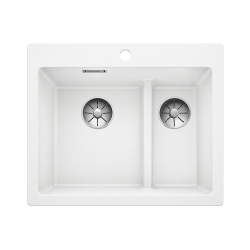 BLANCO PLEON 6 Split Silgranit PuraDur Biały lewa, InFino 521693