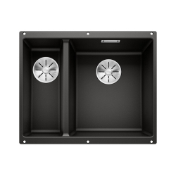 BLANCO SUBLINE 340/160-U Silgranit PuraDur Czarny, prawa, InFino 525986
