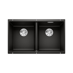 BLANCO SUBLINE 350/350-U Silgranit PuraDur Czarny, InFino 525987
