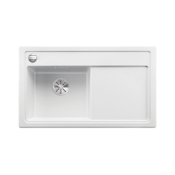 BLANCO ZENAR 45 S Silgranit PuraDur Biały lewa, korek auto., InFino, deska jesionowa