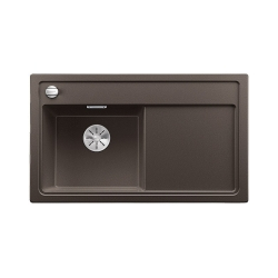 BLANCO ZENAR 45 S Silgranit PuraDur Kawowy lewa, korek auto., InFino, deska jesionowa