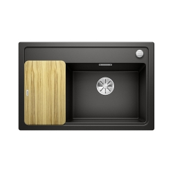 BLANCO ZENAR XL 6 S Compact Silgranit czarny prawa, korek auto., InFino, deska jesionowa