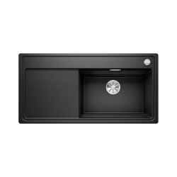BLANCO ZENAR XL 6 S-F SteamerPlus Silgranit czarny prawa, korek auto., InFino, deska jesionowa, GN1/2, GN1/3