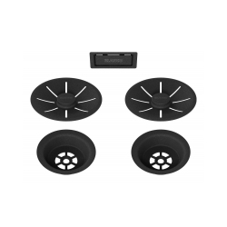 BLANCO Zestaw elementów stalowych w kolorze czarnym, do armatury przelewowo-odpływowej InFino, do dwóch komór 239979