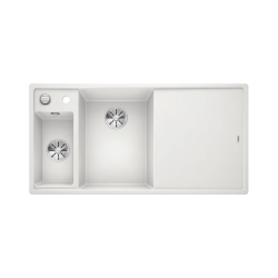 BLANCO AXIA III 6 S-F Silgranit PuraDur Biały lewa, korek auto., InFino, deska jesionowa, odsączarka stalowa 524666