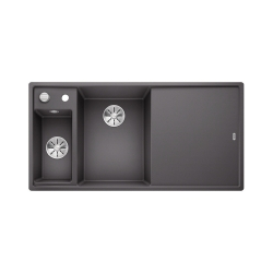 BLANCO AXIA III 6 S Silgranit PuraDur Szarość skały lewa, korek auto., InFino, deska szkło białe, odsączarka stalowa 524654
