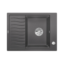 BLANCO ELON 45 S Silgranit PuraDur Szarość skały odwracalny, korek auto., InFino, kratka ociekowa 524815