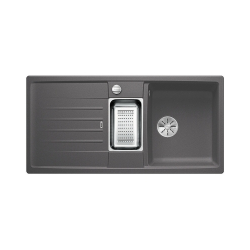 BLANCO LEXA 6 S Silgranit PuraDur Szarość skały odwracalny, korek auto., InFino, odsączarka stalowa