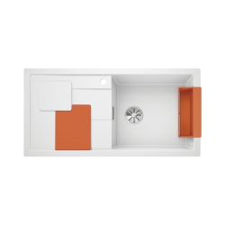 BLANCO SITY XL 6 S Silgranit PuraDur Biały prawa, InFino, z akcesoriami orange