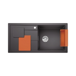 BLANCO SITY XL 6 S Silgranit PuraDur Szarość skały prawa, InFino, z akcesoriami orange