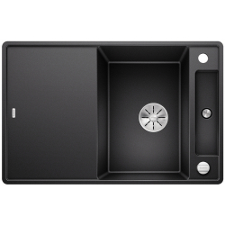 BLANCO AXIA III 45 S-F Silgranit PuraDur Antracyt odwracalny, korek auto., InFino, deska jesionowa