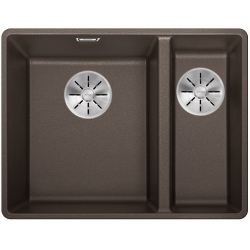 BLANCO SUBLINE 340/160-F Silgranit PuraDur Kawowy lewa, InFino 523573