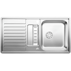 BLANCO CLASSIC Pro 5 S-IF Stal polerowana odwracalny, korek auto., InFino, odsączarka stalowa