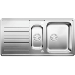 BLANCO CLASSIC Pro 6 S-IF Stal polerowana odwracalny, korek auto., InFino, odsączarka stalowa