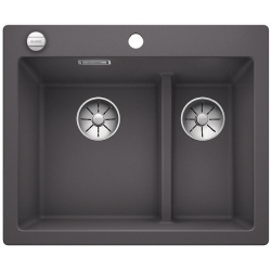 BLANCO PLEON 6 Split Silgranit PuraDur Szarość skały lewa, korek auto., InFino 523697