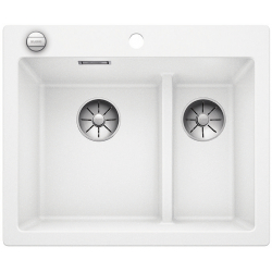 BLANCO PLEON 6 Split Silgranit PuraDur Biały lewa, korek auto., InFino 523700