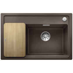 BLANCO ZENAR XL 6 S Compact Silgranit PuraDur Kawowy prawa, korek auto., InFino, deska jesionowa