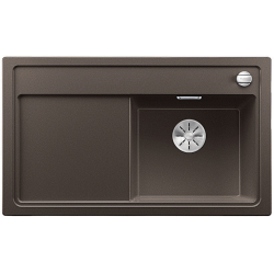BLANCO ZENAR 45 S-F Silgranit PuraDur Kawowy prawa, korek auto., InFino, deska szkło czarne