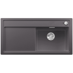 BLANCO ZENAR XL 6 S-F Silgranit PuraDur Szarość skały prawa, korek auto., InFino, deska szkło czarne