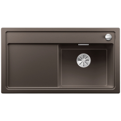 BLANCO ZENAR 5 S Silgranit PuraDur Kawowy prawa, korek auto., InFino, deska szkło czarne