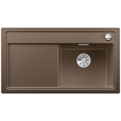 BLANCO ZENAR 5 S Silgranit PuraDur Kawowy prawa, korek auto., InFino, deska jesionowa