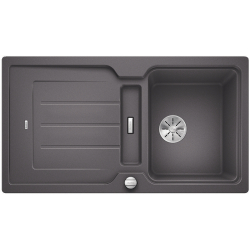 BLANCO CLASSIC NEO 5 S Silgranit PuraDur Szarość skały odwracalny, korek auto., InFino, deska tworzywo