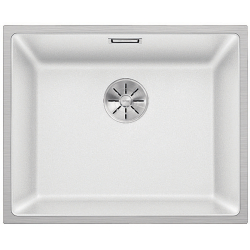 BLANCO SUBLINE 500-IF SteelFrame Silgranit PuraDur Biały, korek auto., InFino 524109