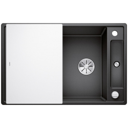 BLANCO AXIA III 45 S Silgranit PuraDur Antracyt odwracalny, korek auto., InFino, deska szkło białe