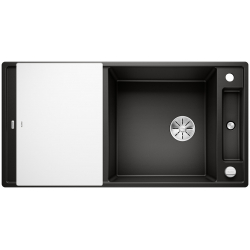 BLANCO AXIA III XL 6 S Silgranit czarny odwracalny, korek auto., InFino, deska szkło białe 525857
