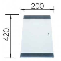 BLANCO Deska szklana biała, 420x200, [ZEROX, CLARON]