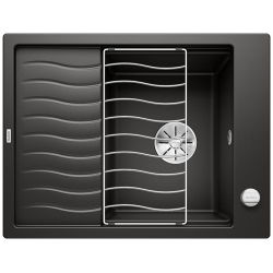 BLANCO ELON 45 S Silgranit czarny odwracalny, korek auto., InFino, kratka ociekowa 525879