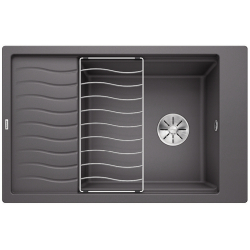 BLANCO ELON XL 6 S Silgranit PuraDur Szarość skały odwracalny, InFino, kratka ociekowa 524845