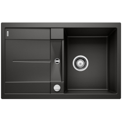 BLANCO METRA 45 S Silgranit PuraDur Czarny odwracalny, korek auto.