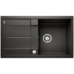 BLANCO METRA 5 S Silgranit PuraDur Czarny odwracalny, korek auto.525918